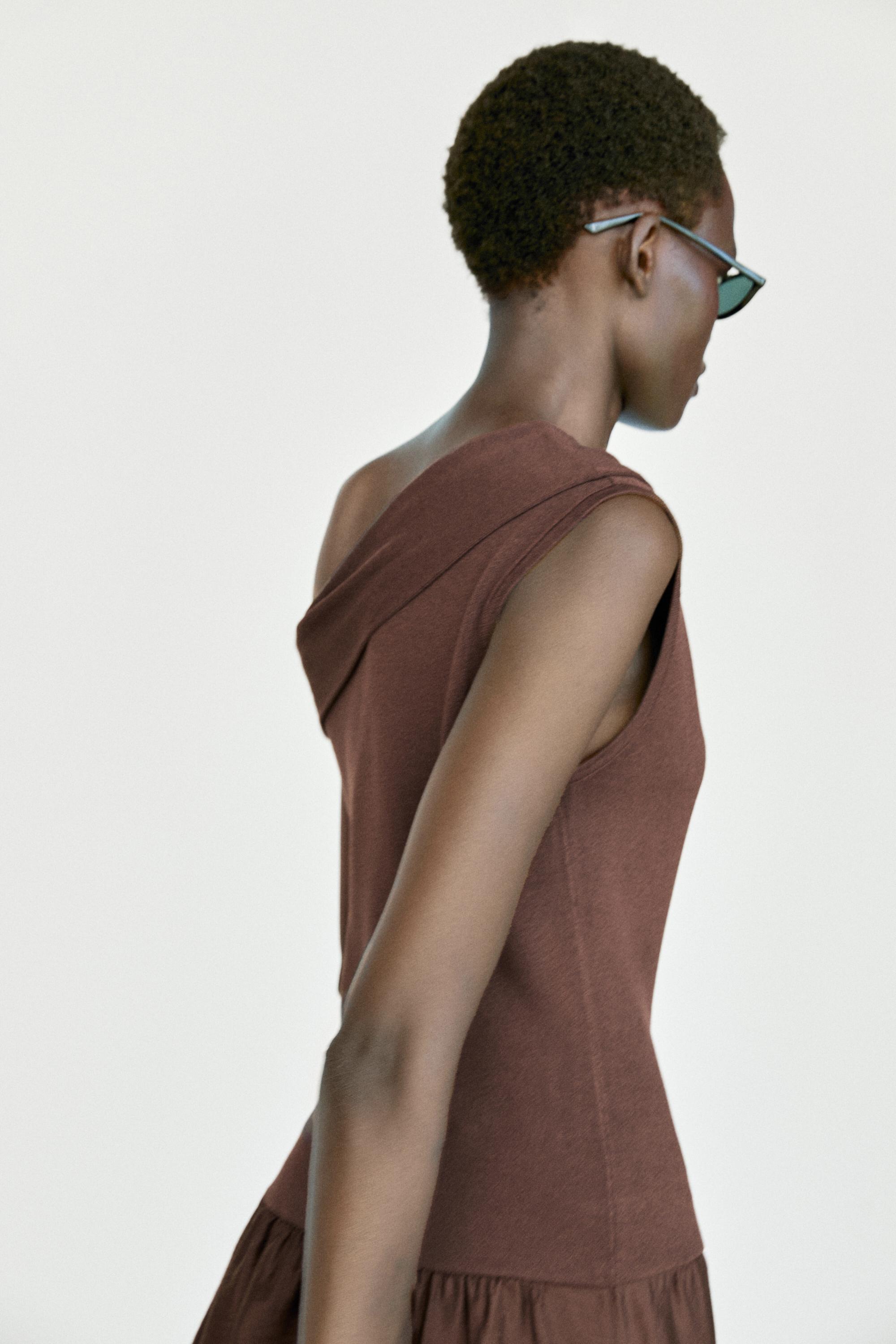 One-shoulder midi dress